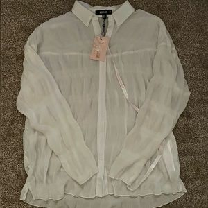 Missguided Sheer Button-down Top